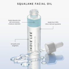 Indie Lee Squalane Oil texture on hand shows non-greasy hydration.