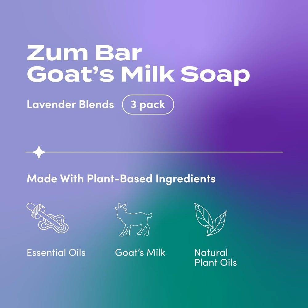 Indigo Wild Zum Goat Milk Soap Bar Lavender — stacked bars in a bundle.