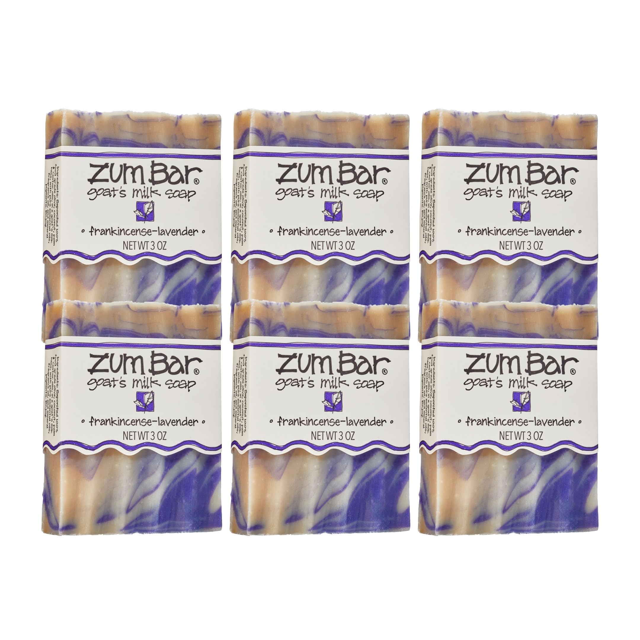 Zum Indigo Wild Zum Goat Milk Soap Bar – Frankincense & Lavender (3 oz, 6 ...