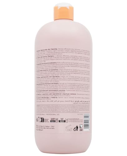 Inebrya Ice Cream Keratin Shampoo label highlights vegan, silicone-free formula and protection.