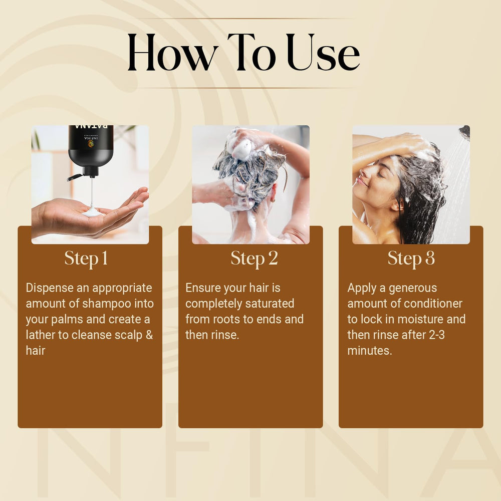 INFINA ESSENTIALS Batana Oil Shampoo tea tree oil image suggests refreshing scent and clarity