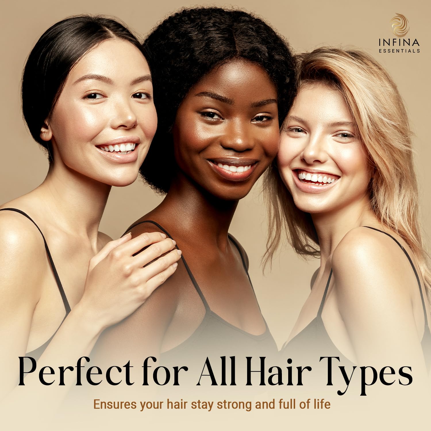 INFINA ESSENTIALS Batana Oil Shampoo thicker-hair visual hints at fullness