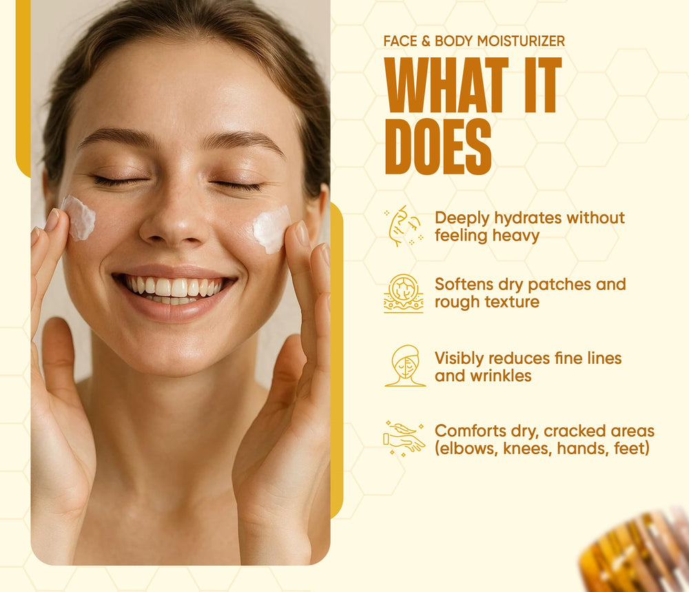 INFINA ESSENTIALS Beef Tallow Honey Application Hands: rich balm for dry hands.