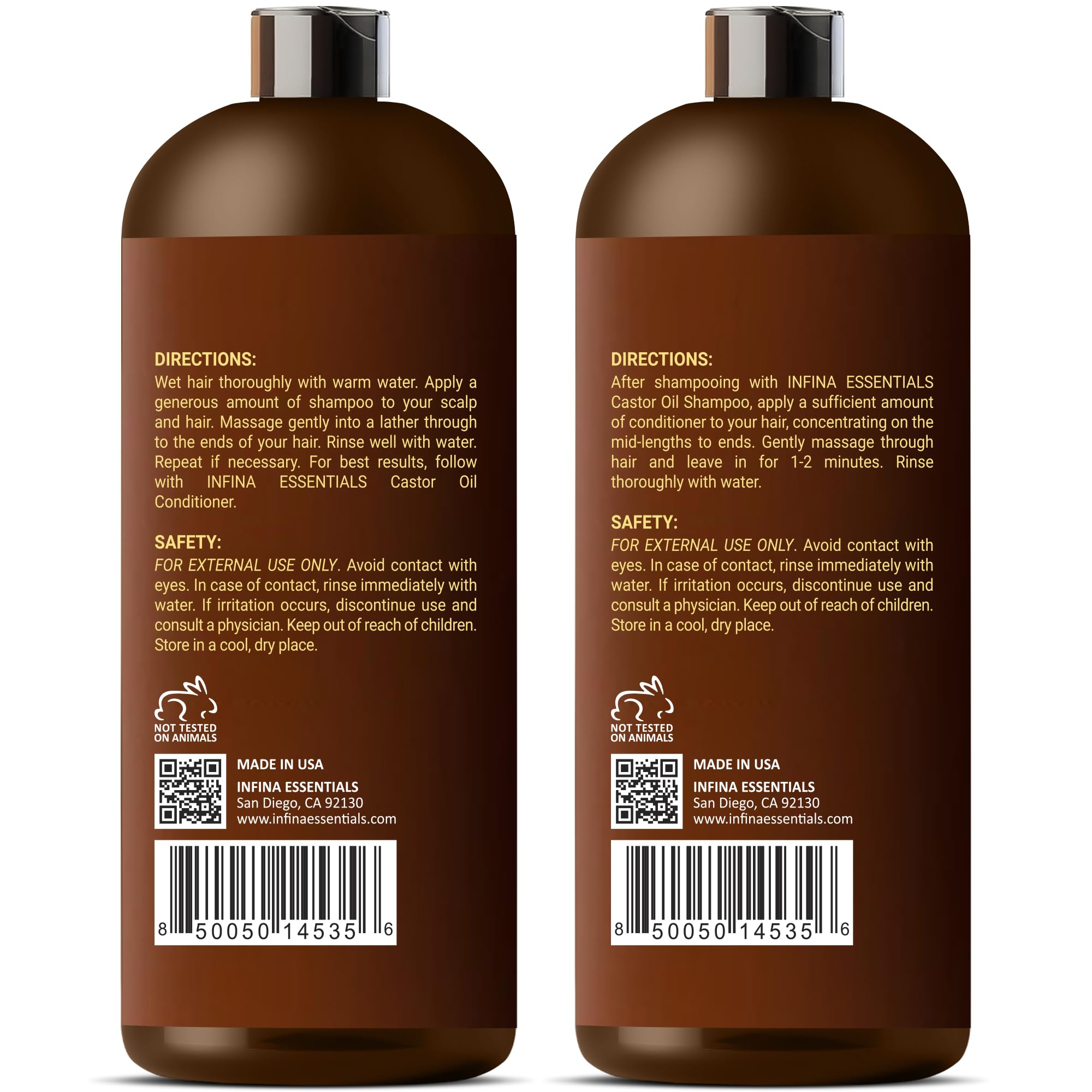 INFINA ESSENTIALS bottle on wood shelf, perfect for daily routine.