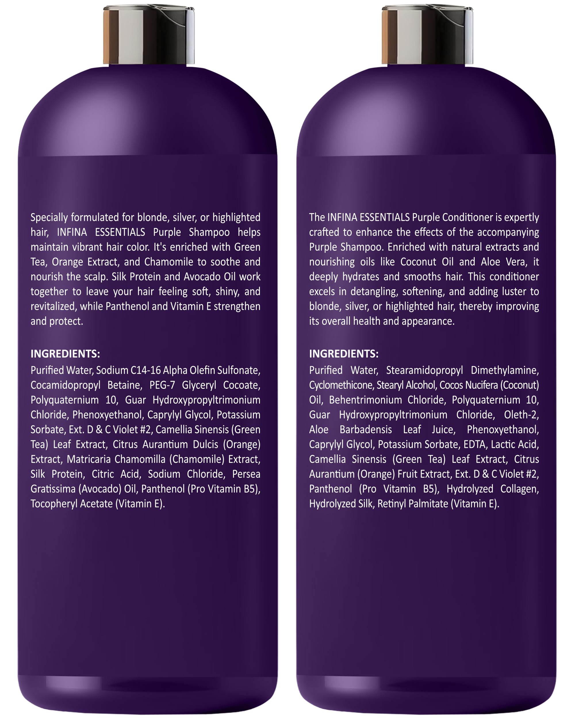 INFINA ESSENTIALS Brassy tones reduced in blonde and gray hair under soft lighting.
