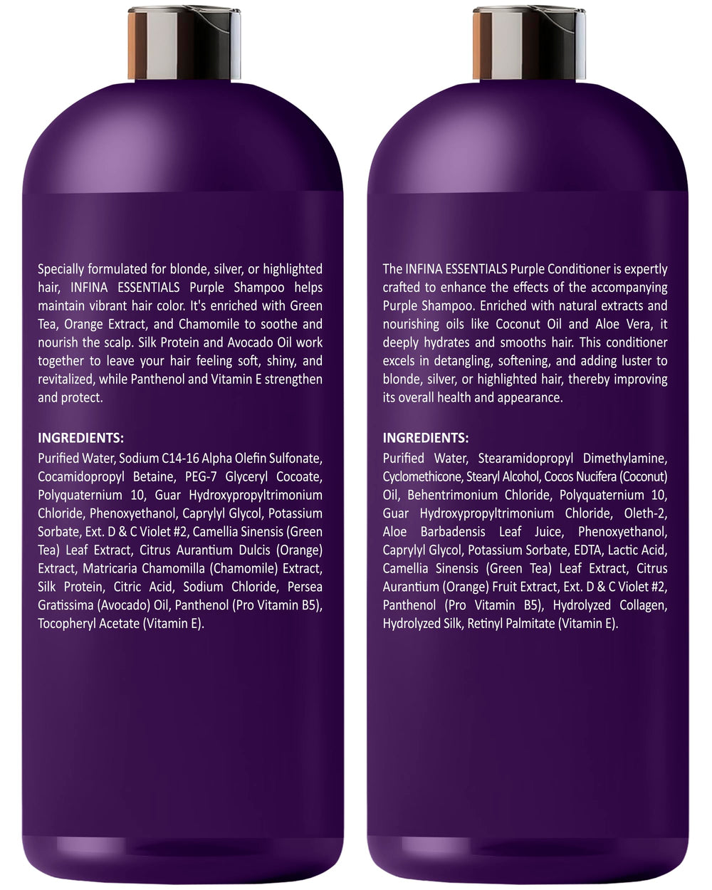 INFINA ESSENTIALS Brassy tones reduced in blonde and gray hair under soft lighting.