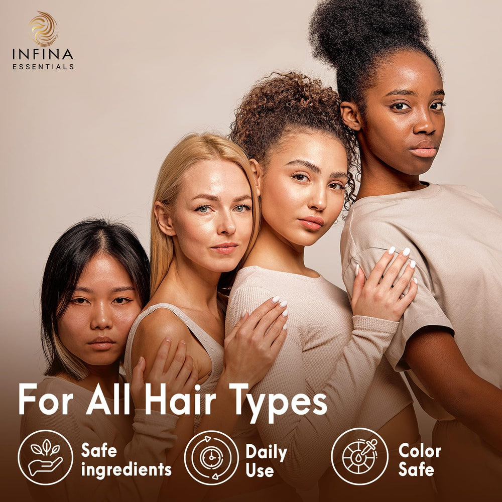 INFINA ESSENTIALS Conditioner smoothing finish for manageable, shiny strands.