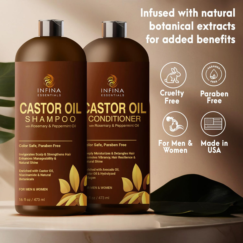 INFINA ESSENTIALS Hair care routine in bathroom setting, easy daily use.