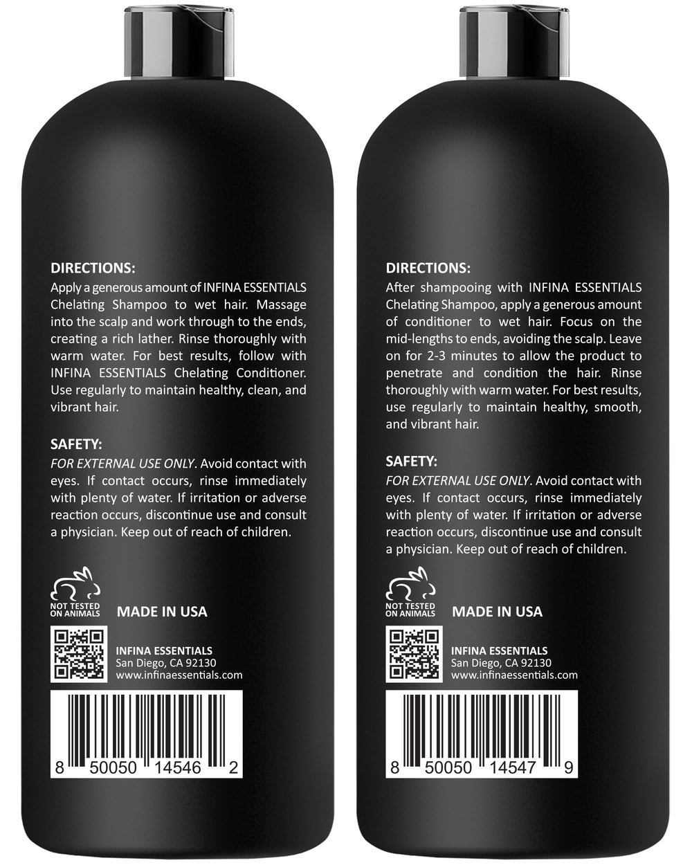 INFINA ESSENTIALS Hair softness and shine after washing, close-up shot.