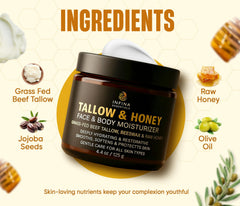 INFINA ESSENTIALS Whipped Tallow Honey Balm: fast-absorbing, non-greasy skin nourishment.