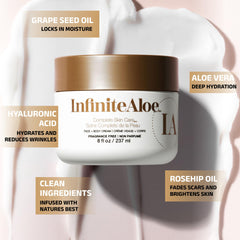 InfiniteAloe Complete Skin Care hand application demonstrating quick absorption