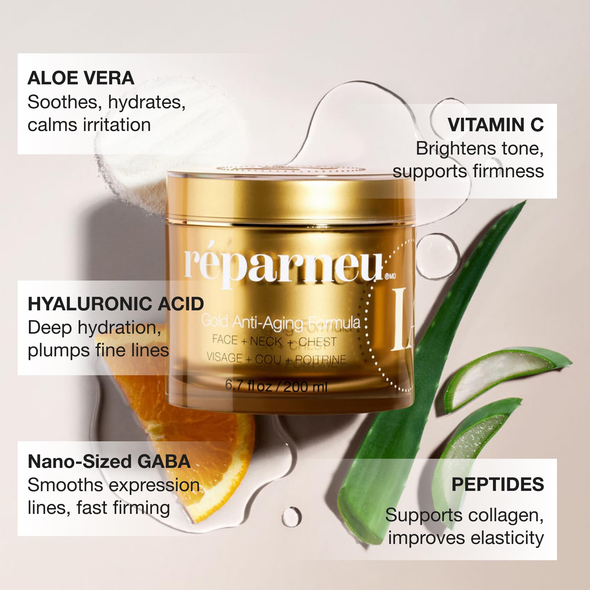 InfiniteAloe Gold cream texture on skin for hydration