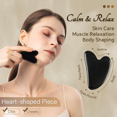 InfiniteRelax obsidian gua sha stones provide cooling, soothing facial massage.