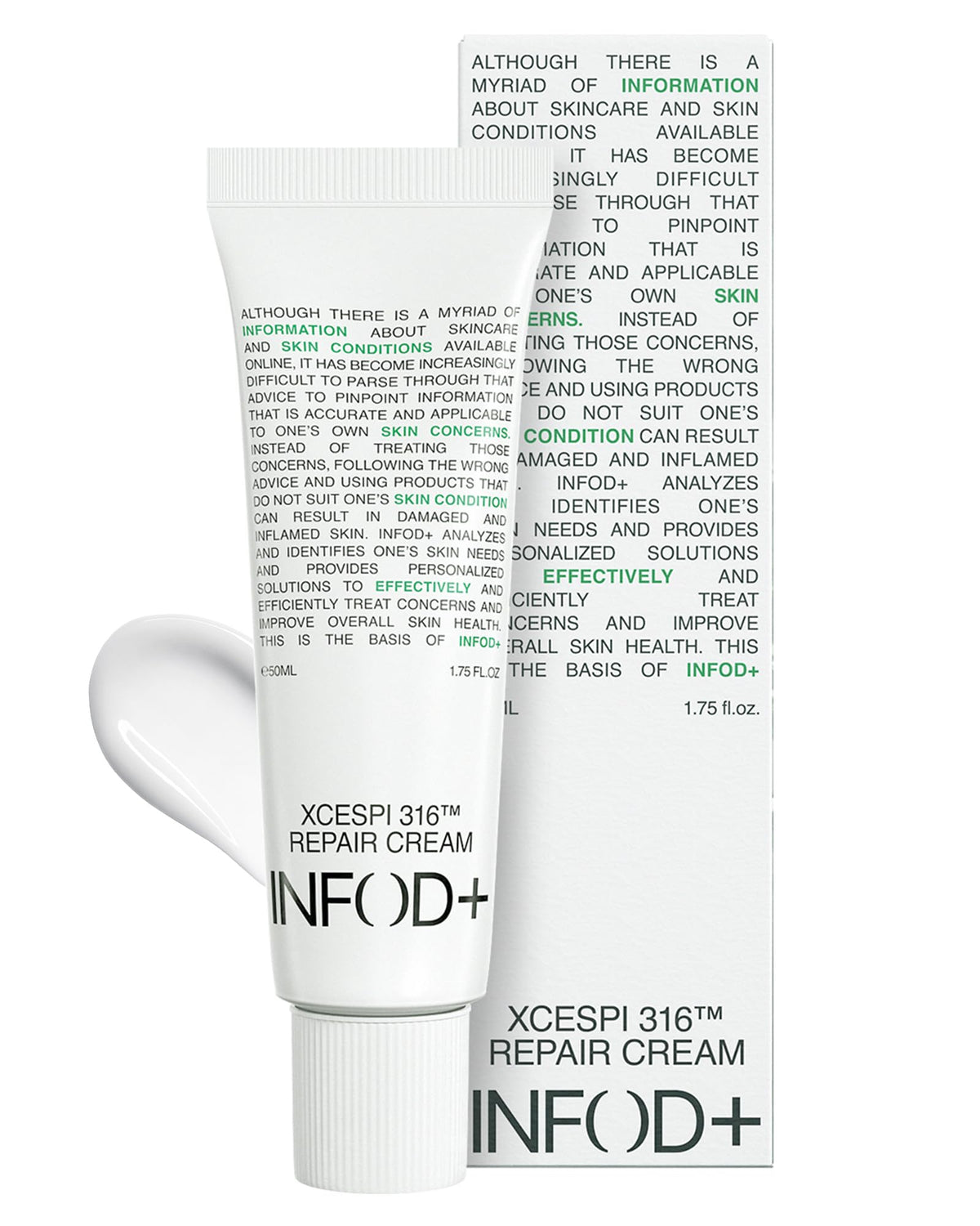 InfodPlus Korean Skin Care Sensitive Face Cream packaging shows a compact box for daily use.