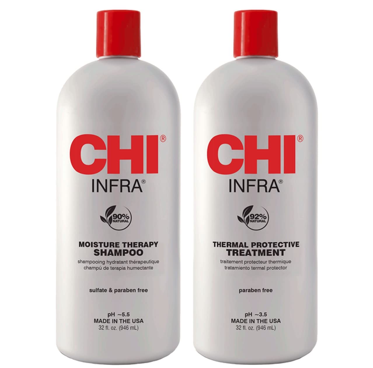 Infra Shampoo & Treatment 32oz Duo Set packaging highlights value for home hair care.