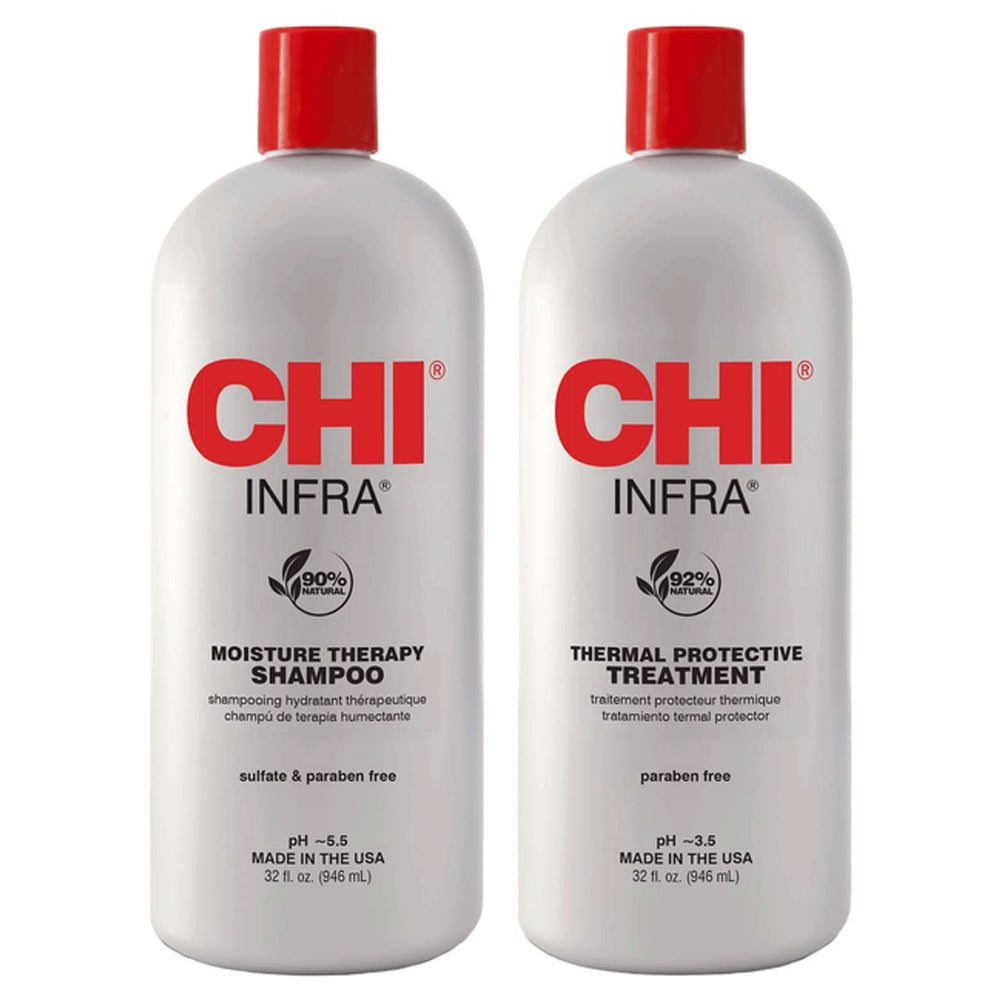 Infra Shampoo & Treatment 32oz Duo Set packaging highlights value for home hair care.