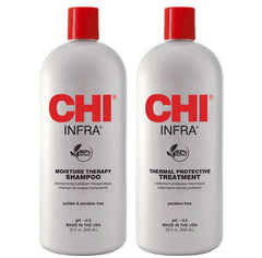 Infra Shampoo & Treatment 32oz Duo Set packaging highlights value for home hair care.