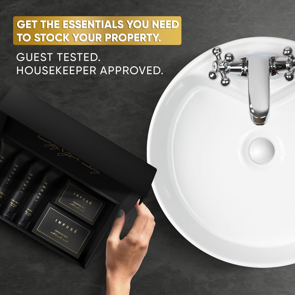 INFUSÉ Infuse Black travel-size body wash offering a gentle cleanse and spa-like aroma.