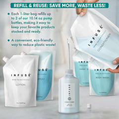 INFUSÉ wall-mounted dispenser setup in a luxurious hotel bathroom.