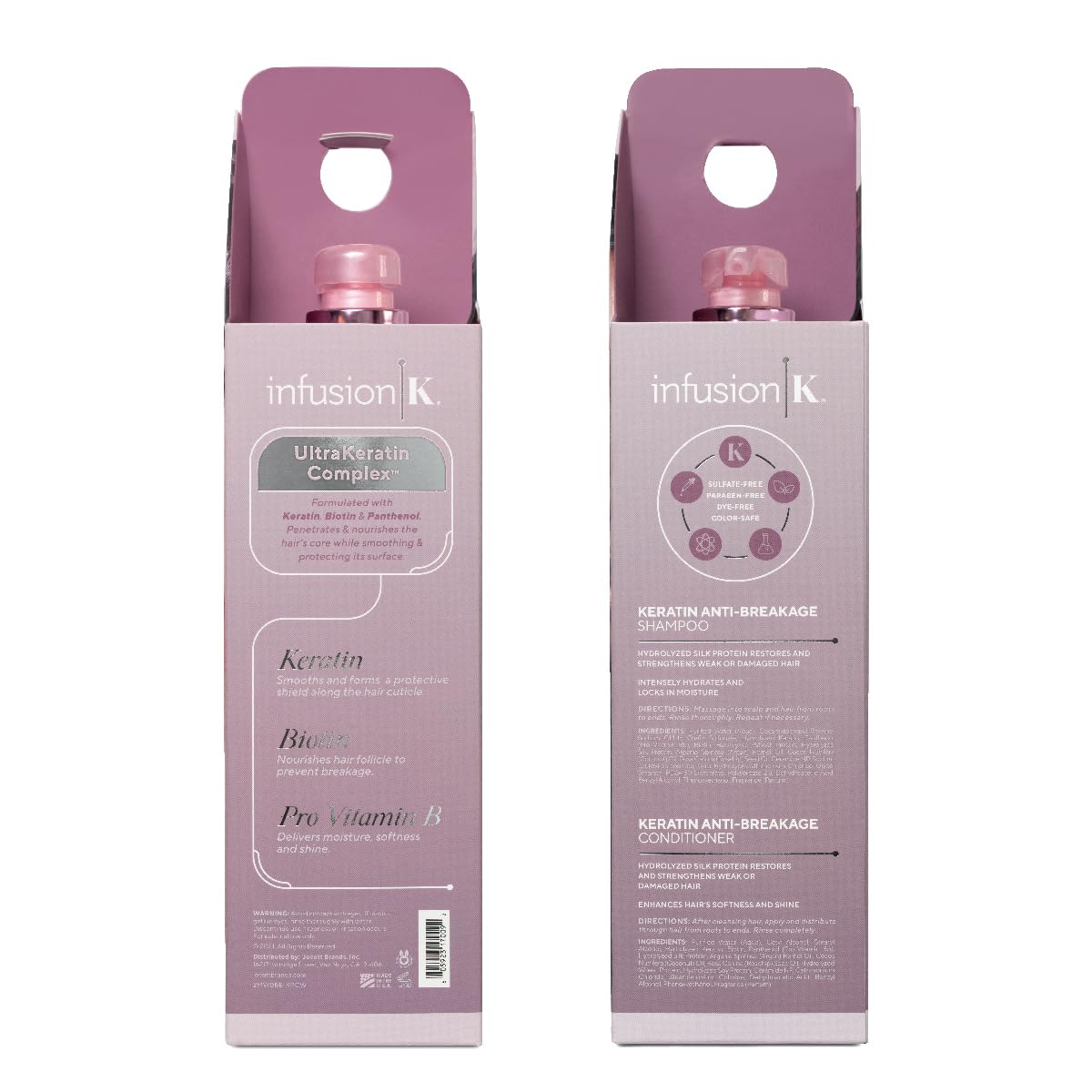 Infusion K Keratin Anti-Breakage Conditioner bottle delivers resilient, frizz-free hair.