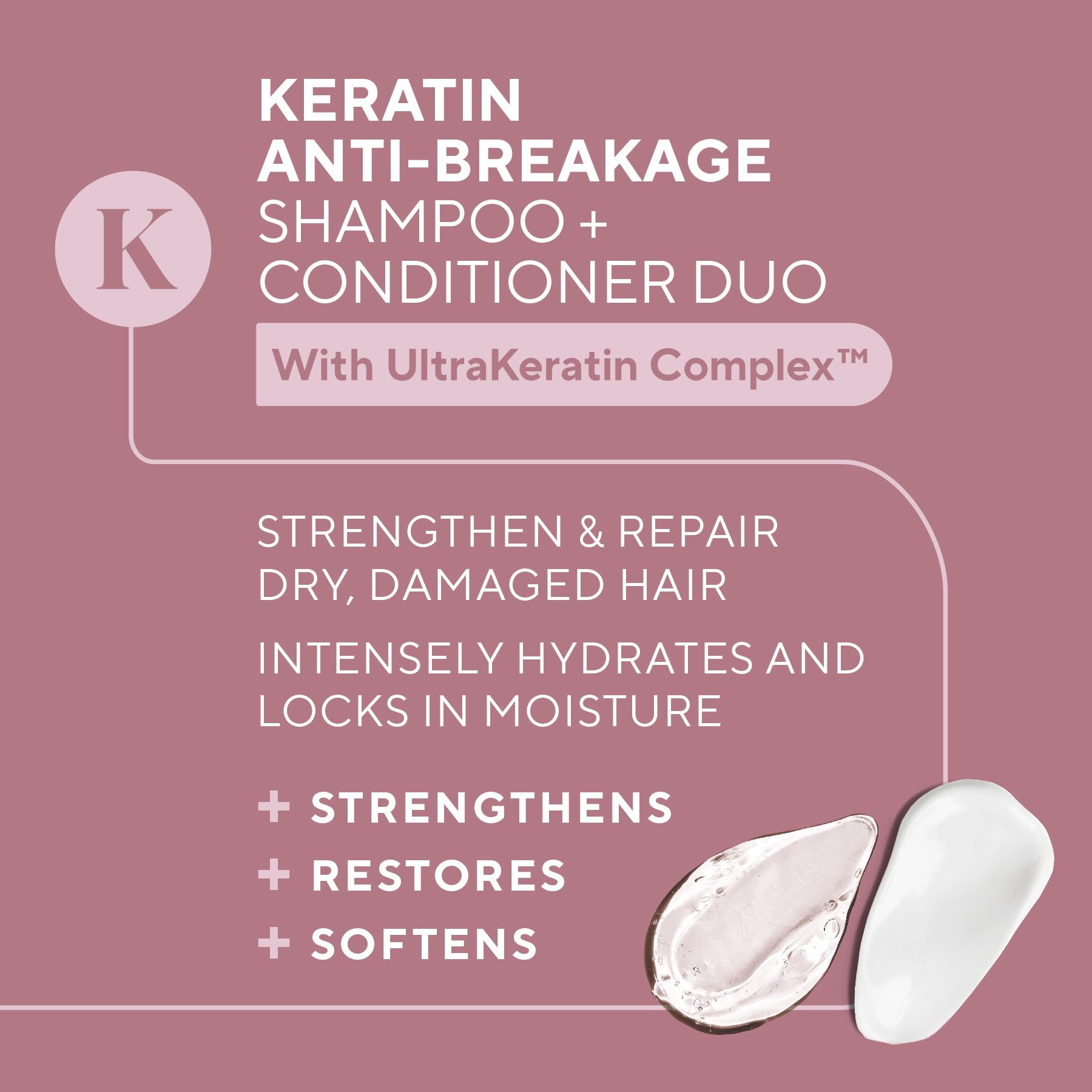 Infusion K Keratin hydration close-up reveals silky, hydrated hair feel.