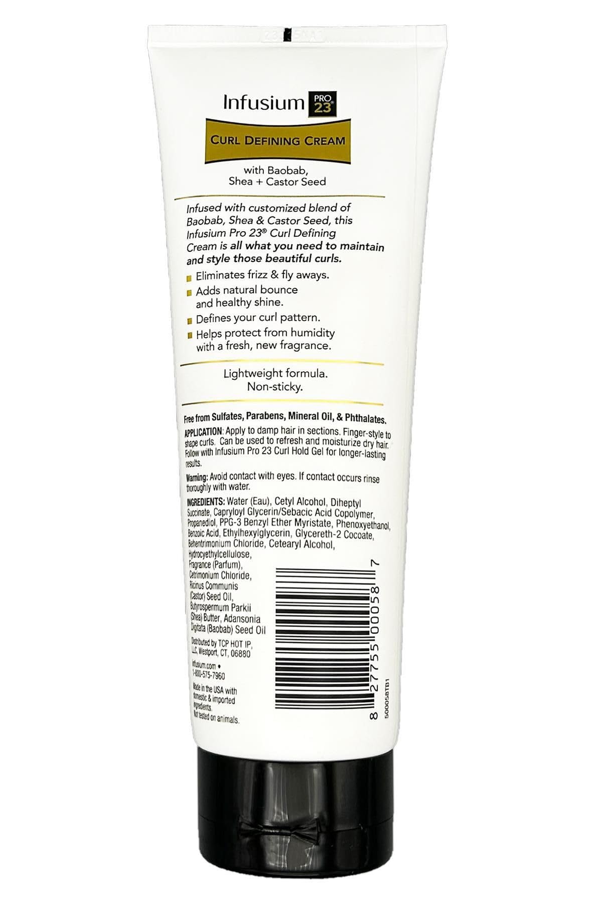 INFUSIUM 23 Curl Defining Cream applied for defined curls and humidity protection