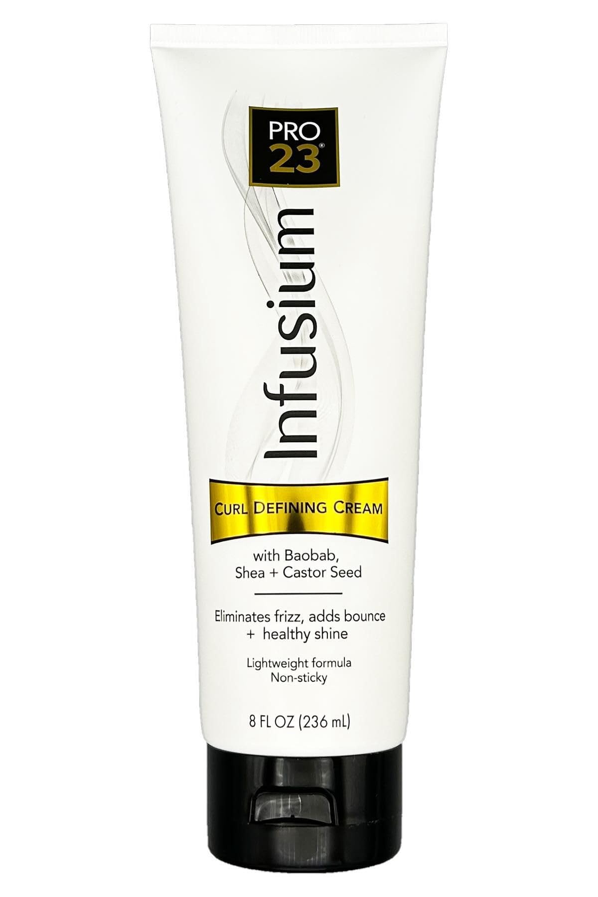 INFUSIUM 23 Curl Defining Cream bottle showing frizz control and natural shine