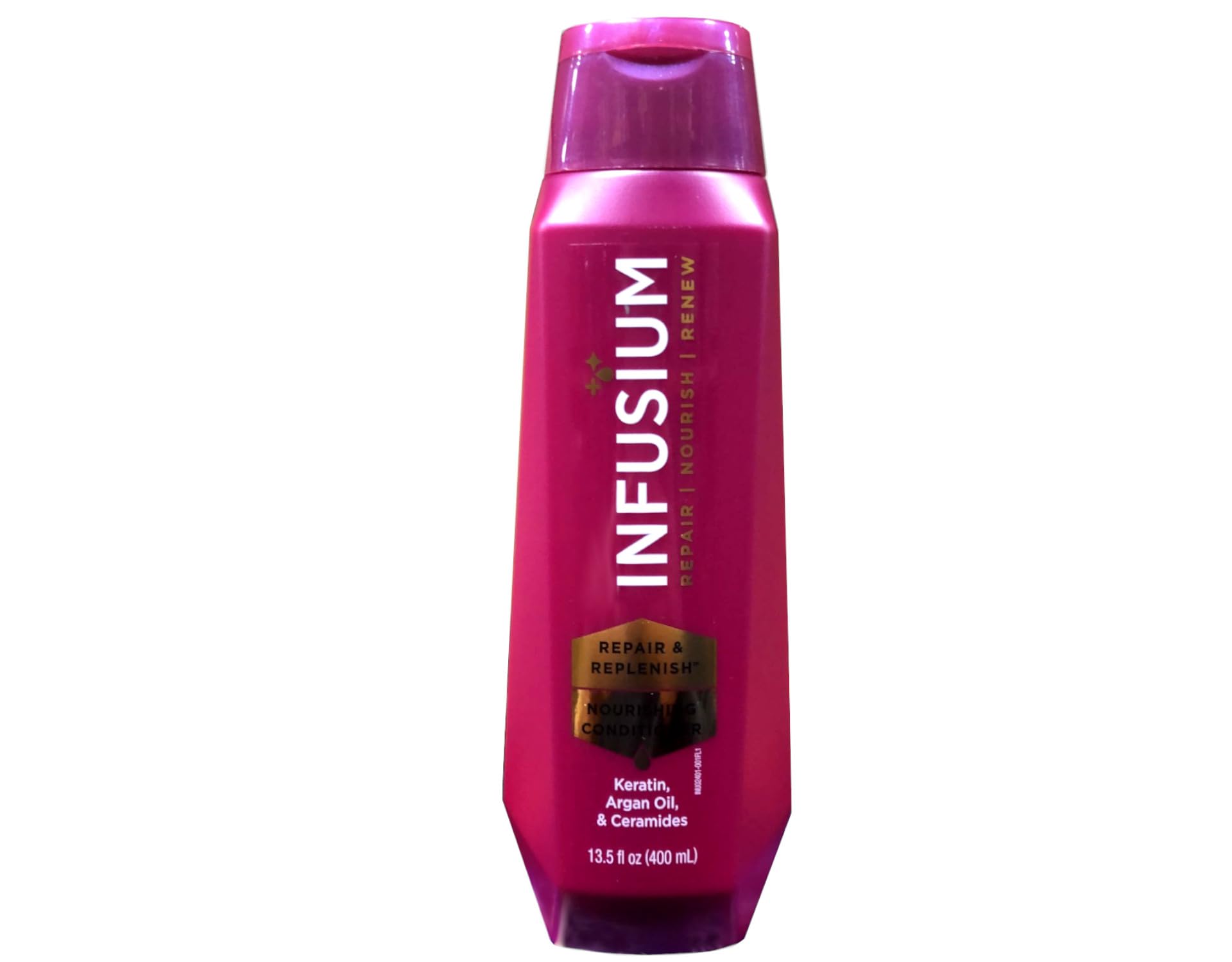Infusium finished hair shows natural shine after use.