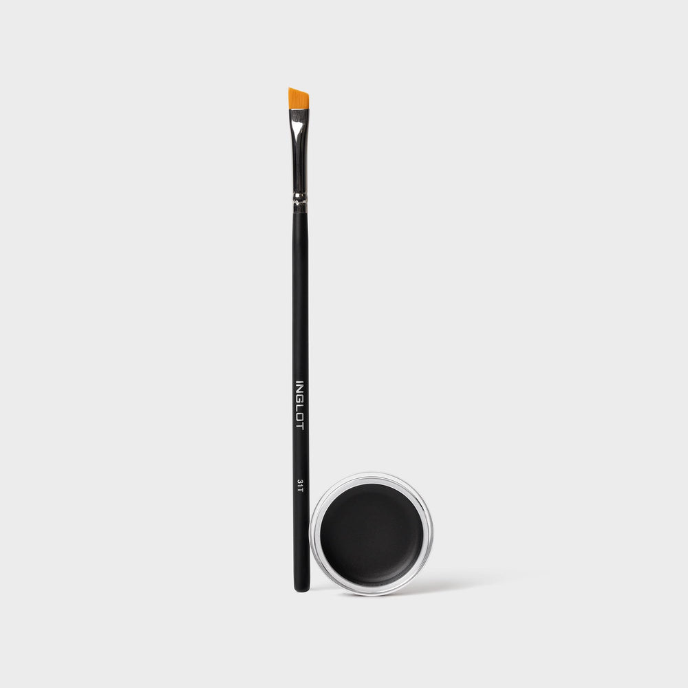Full-coverage look with Inglot AMC Eyeliner Gel lasts all day.
