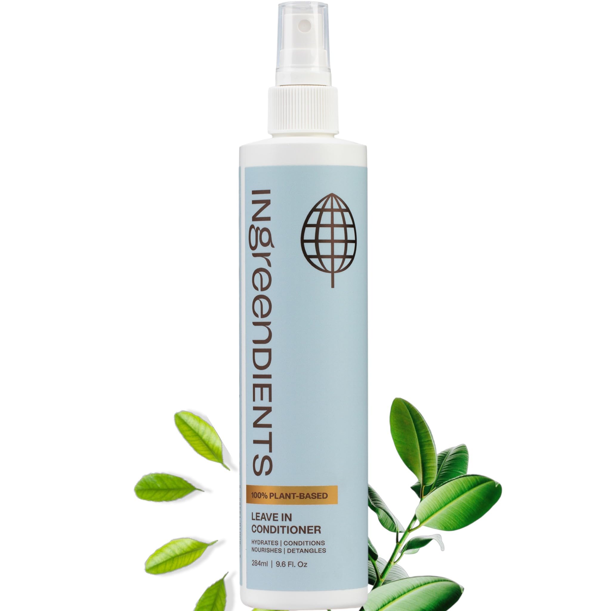 Ingreendients Detangler bottle front shows organic formula for smoother, more manageable hair.