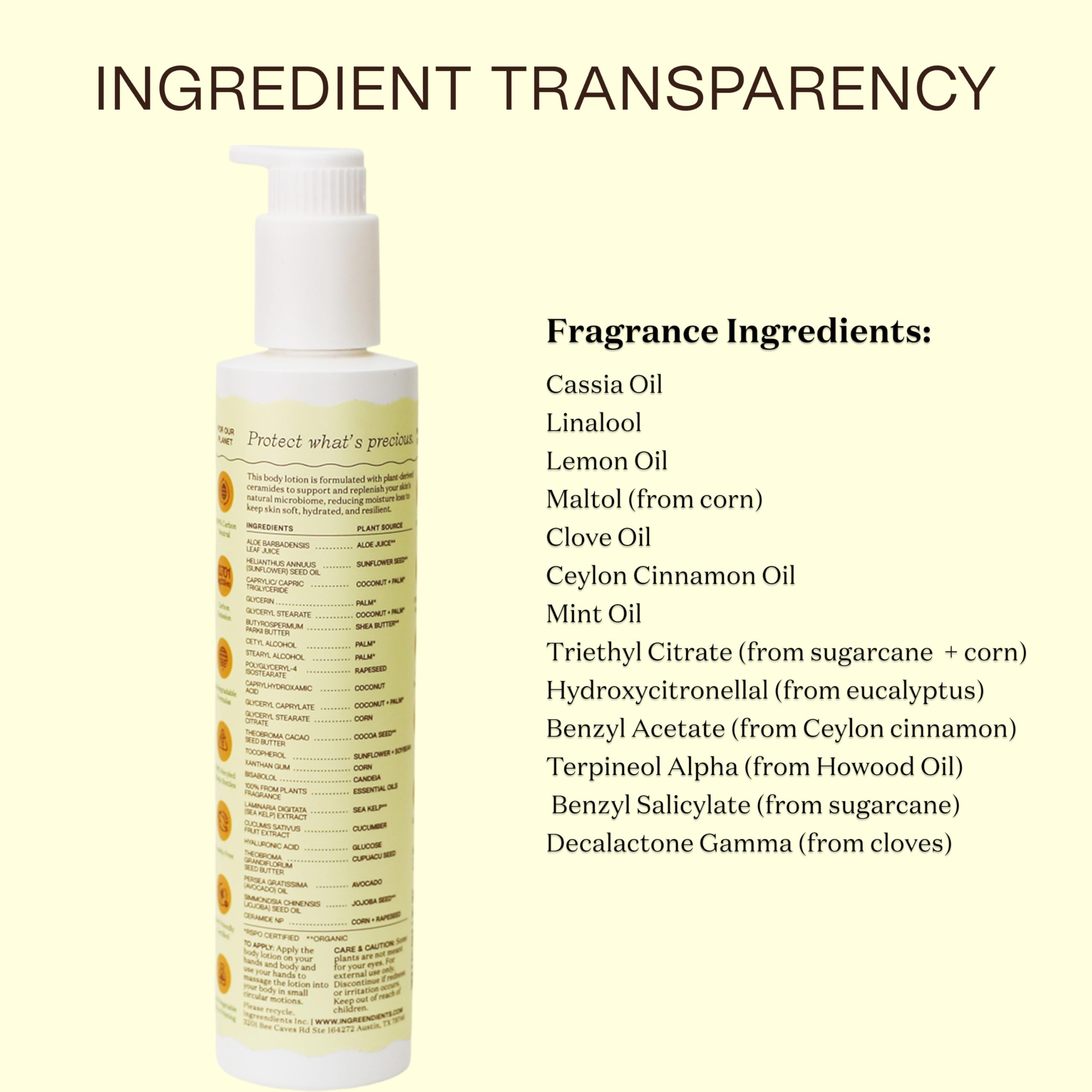 Ingreendients California-made bottle highlights sustainable packaging.