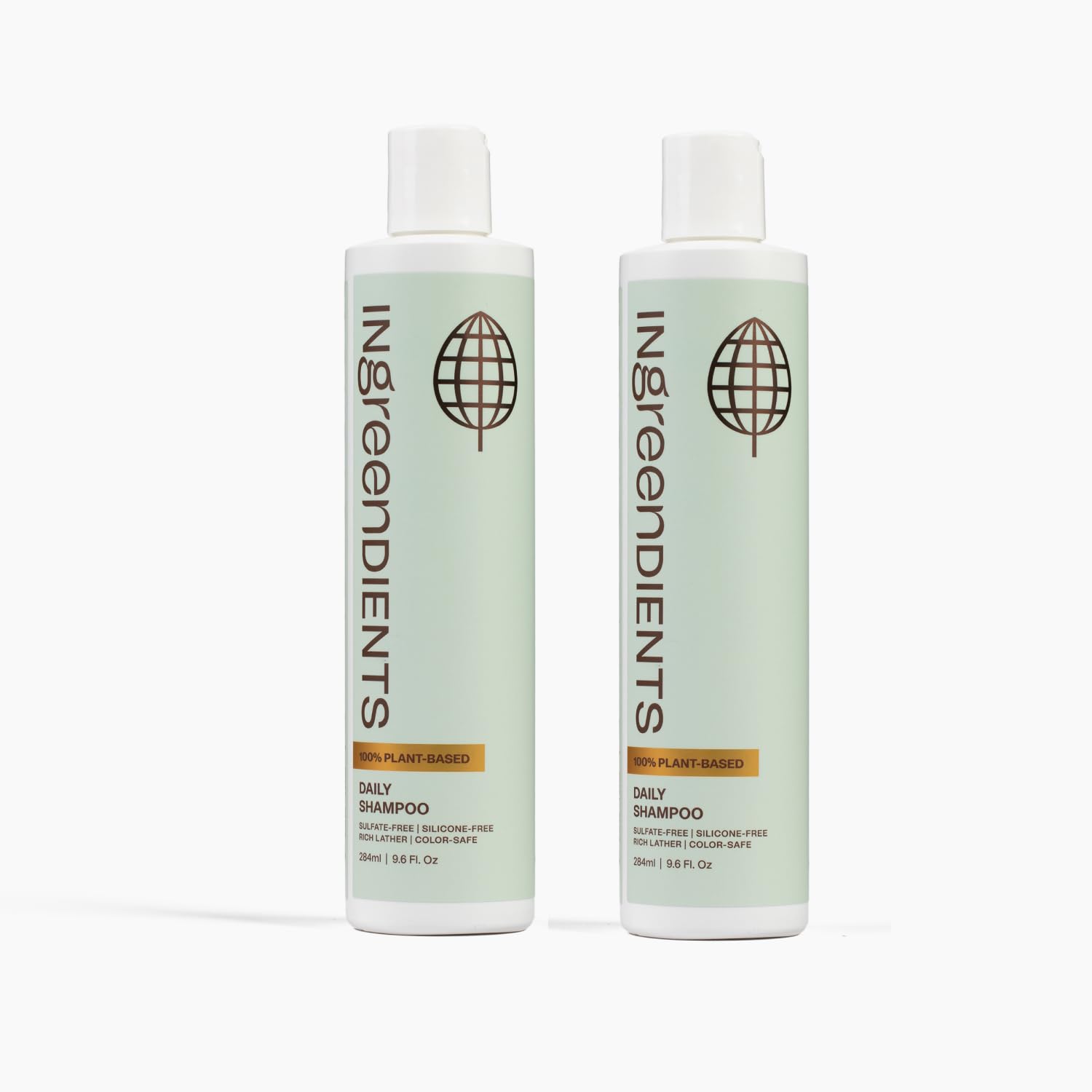 Ingreendients non-toxic vegan shampoo bottle promotes gentle daily cleansing.