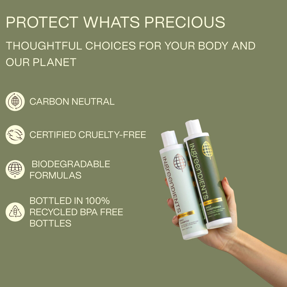 Ingreendients pea protein strength bottle suggesting hair resilience and support.