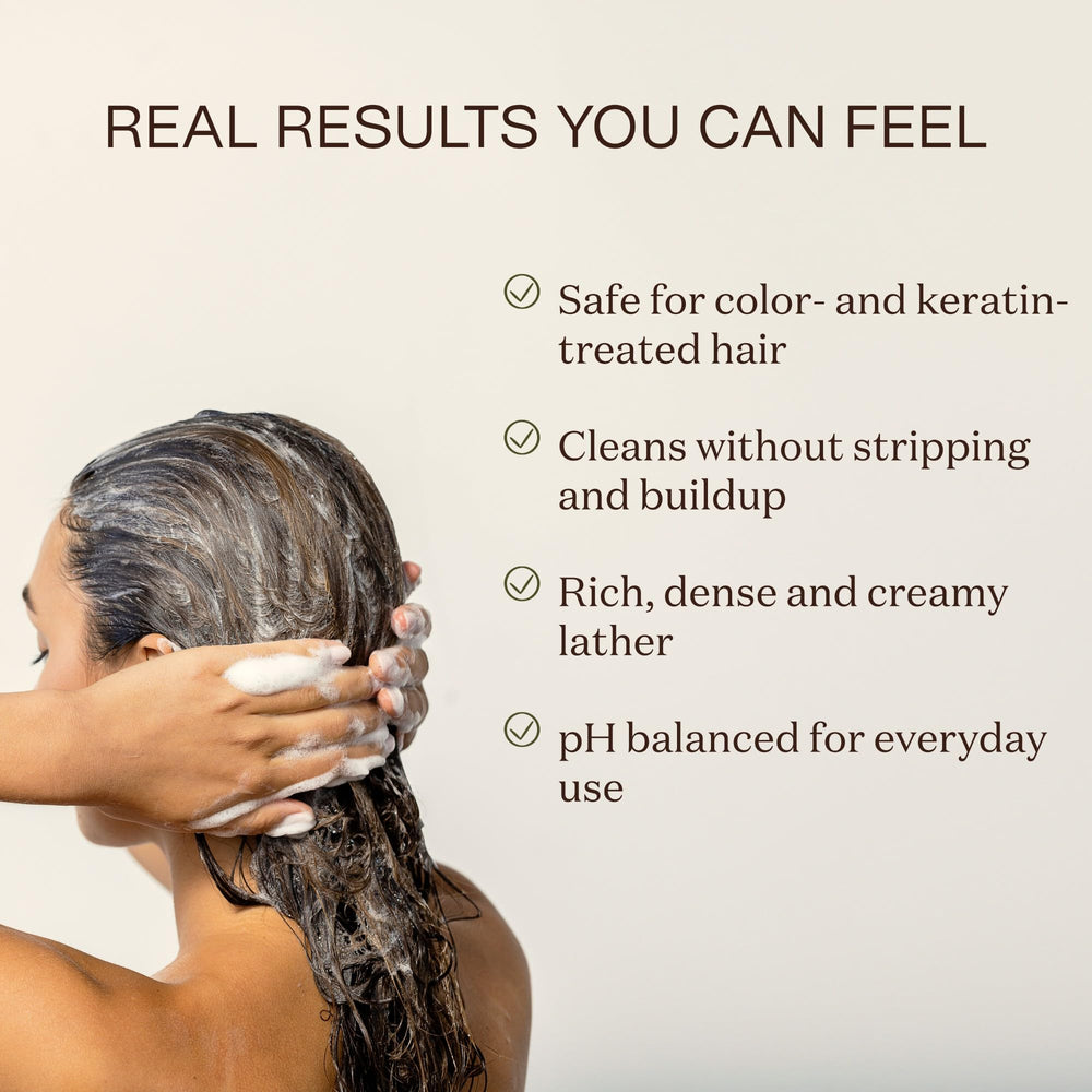 Ingreendients sulfate-free lather image shows clean rinse without buildup.