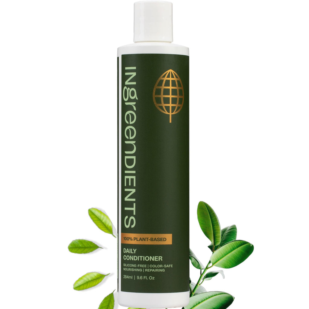 Ingreendients Tea Tree Hair Conditioner bottle highlights a silicone-free formula for color-safe shine.