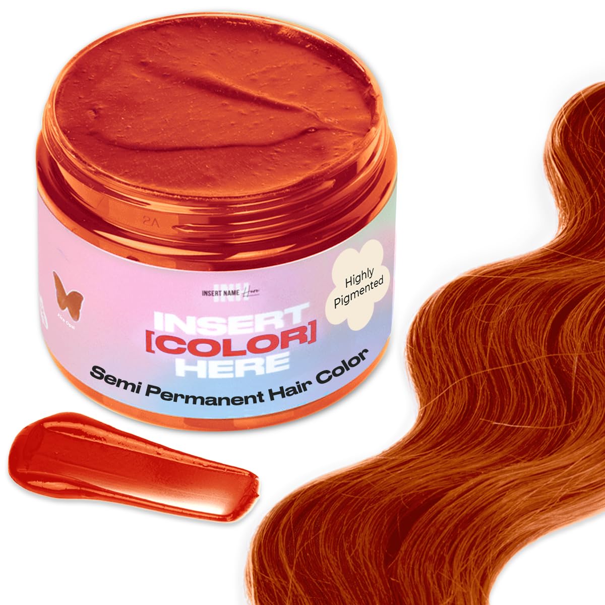 INH Fire Opal tint bottle with vibrant orange pigment for temporary color.