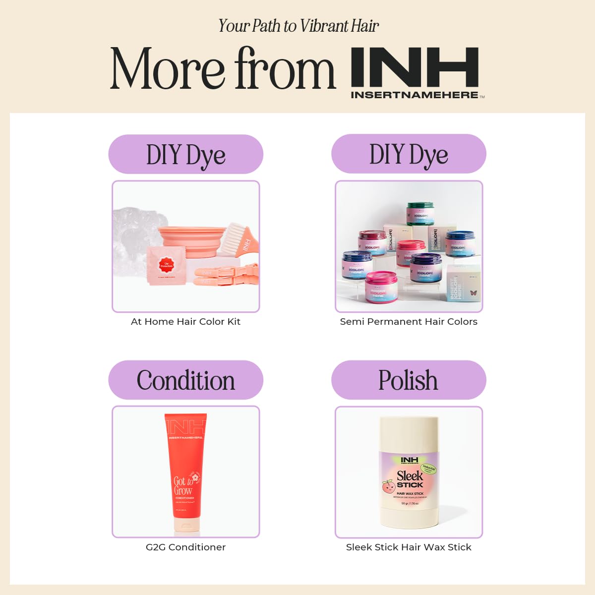 INH Fire Opal vegan, ammonia- and sulfate-free formula for gentle coloring.