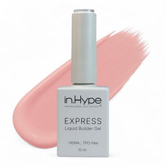 IN.HYPE Express Structure Gel bottle shows precise application and durable natural nails.