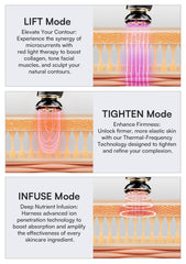 INIA Flare face infuse mode boosts absorption for glowing skin.