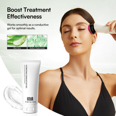 INIA Flare massager in tighten mode for firmer skin and smoother texture