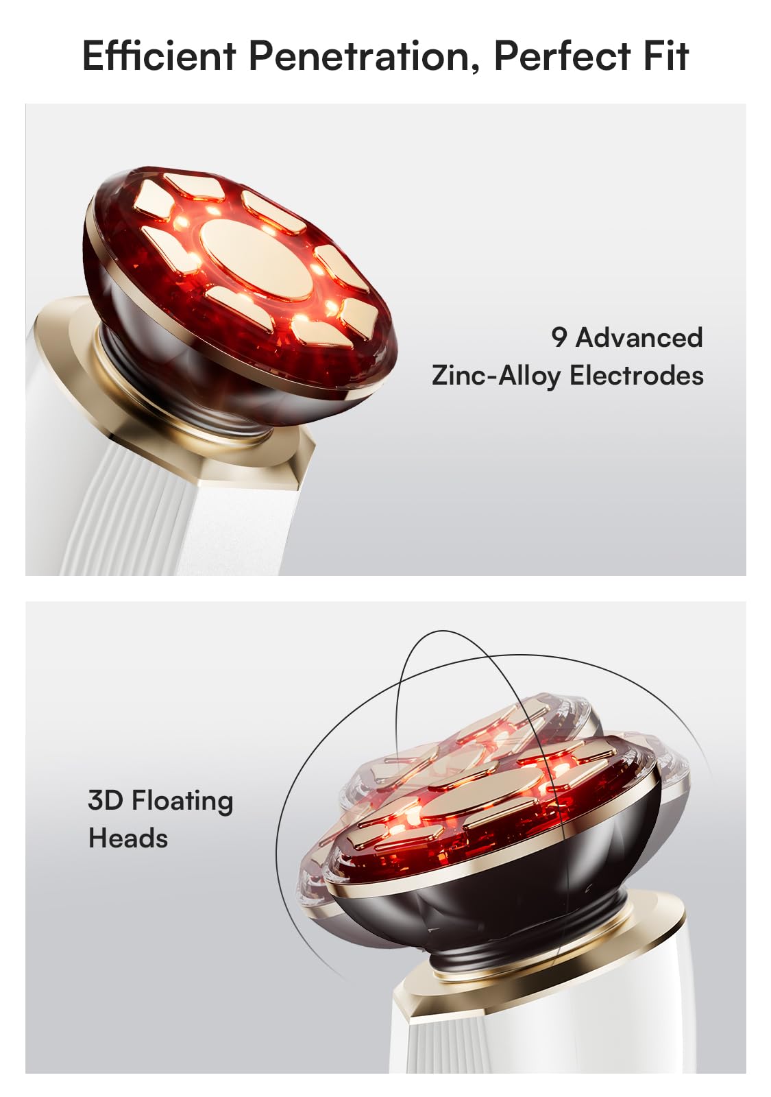 INIA Flare zinc electrodes ensure stable conductivity during red-light therapy