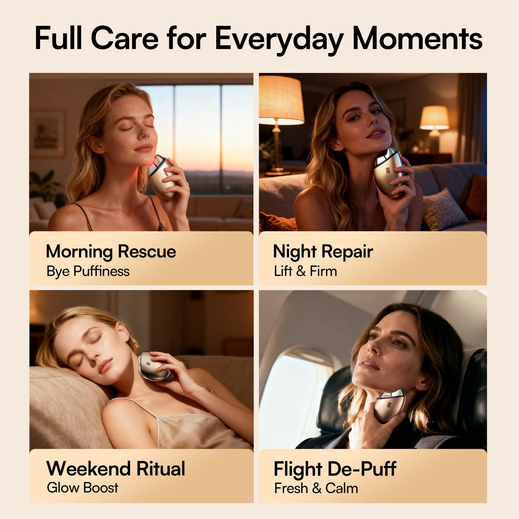 INIA portable face and neck spa device for at-home care.