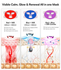 INIA red light mask face right profile highlighting deep-penetration LED therapy.