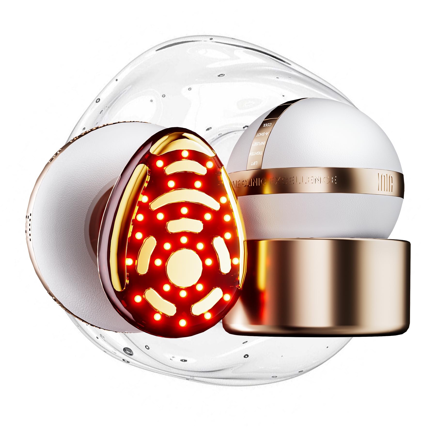 INIA SPHERA red LED light glow for radiant at-home skin care