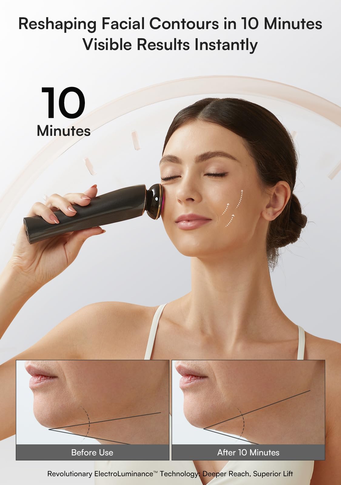 INIA True Beauty Glow red light emission for gentle therapy.