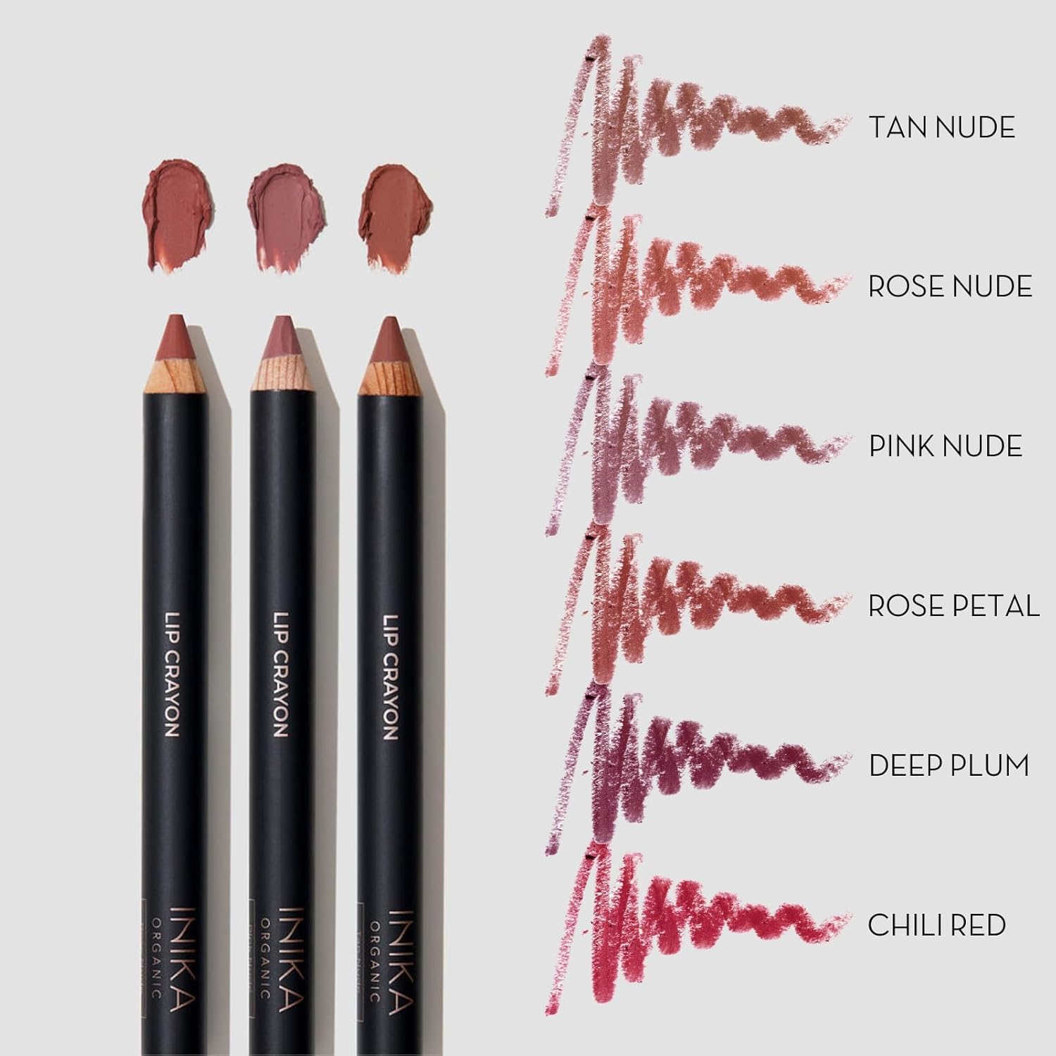 INIKA Lipstick Crayon Organic Carnauba Wax delivers lasting definition.