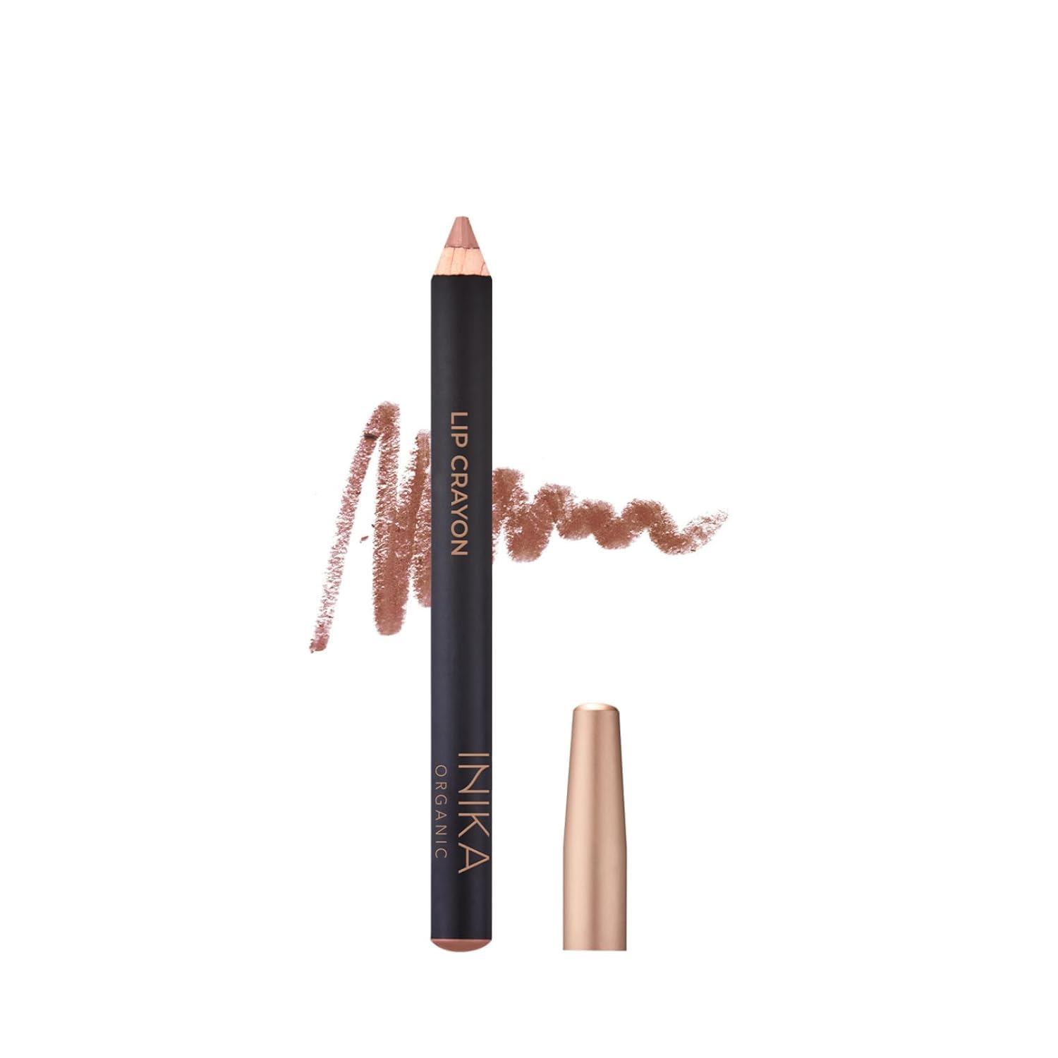 INIKA Lipstick Crayon Rose Satin application for long-lasting color and comfortable wear.