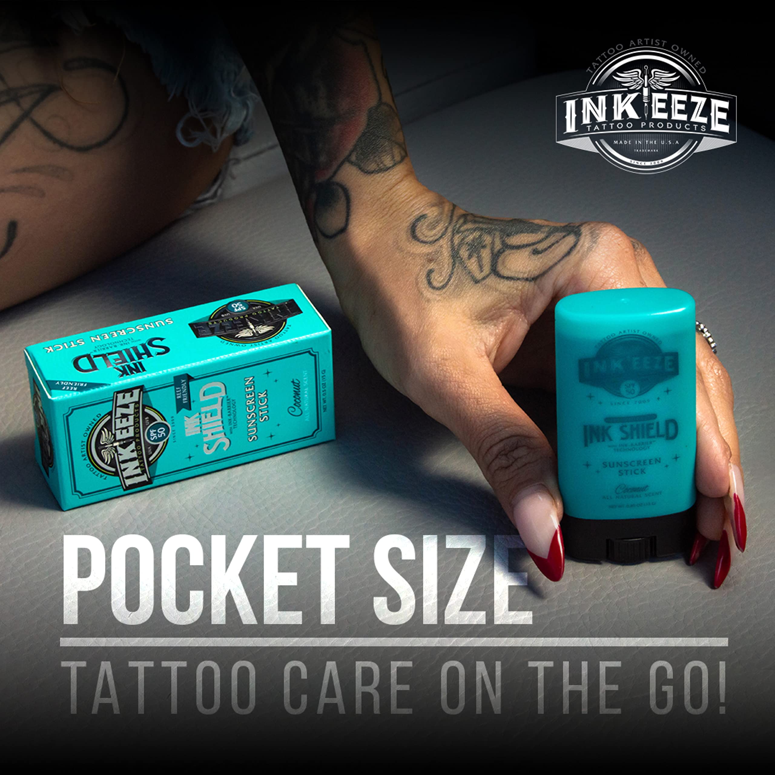 INK-EEZE water resistance up to 80 minutes on skin