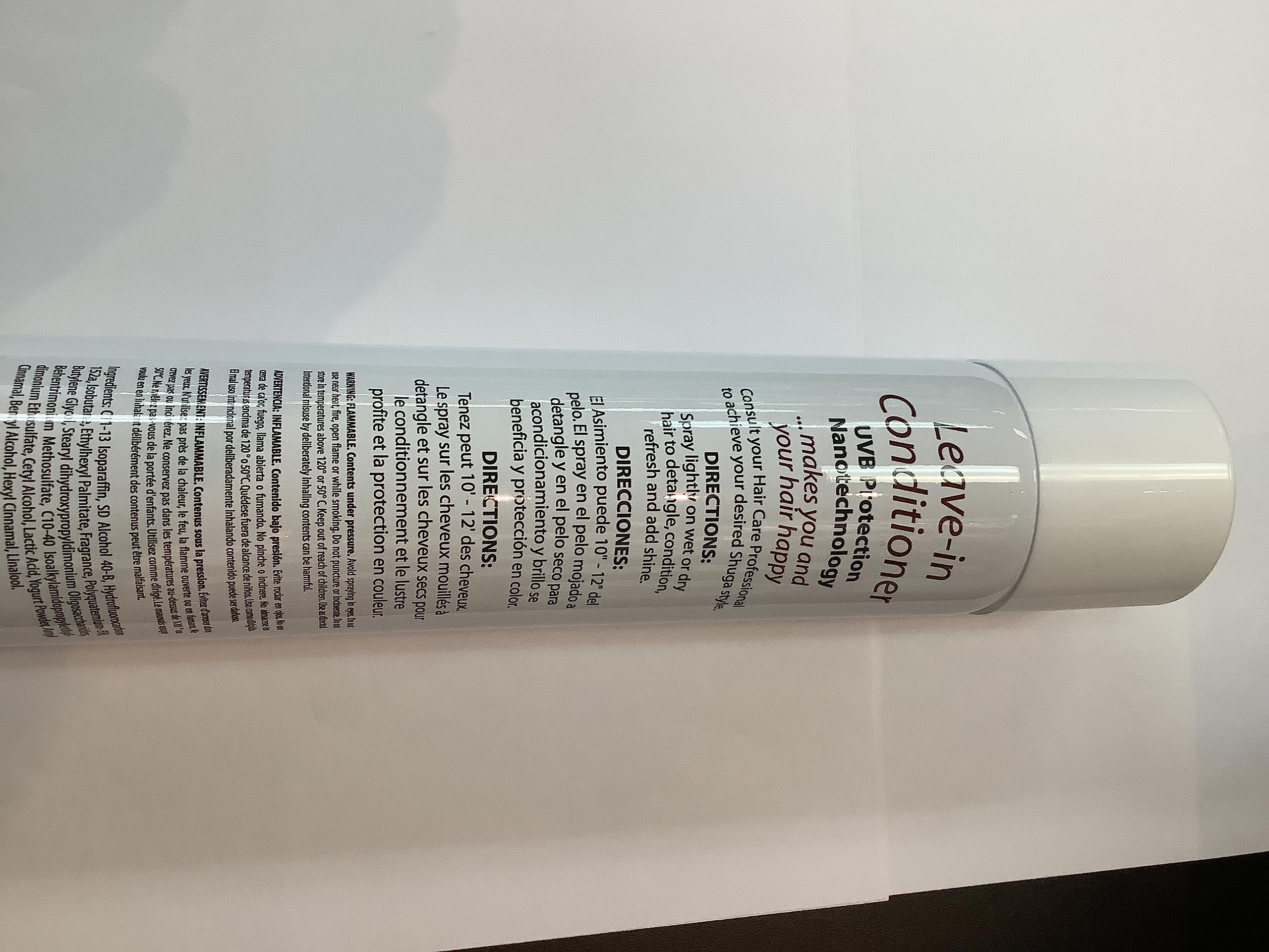 Inkursive Shuga Leave-In Conditioner label close-up highlighting smooth, frizz-control formula.