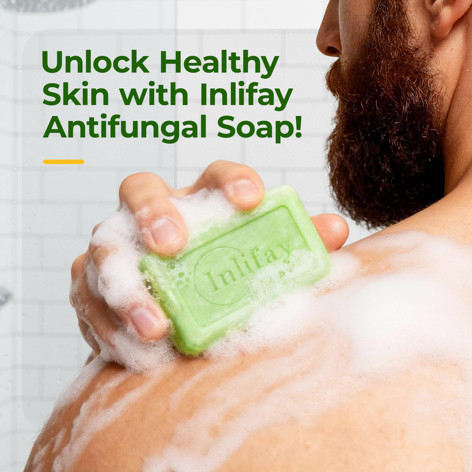 Inlifay antifungal soap tea tree close-up highlighting active lifestyle care.